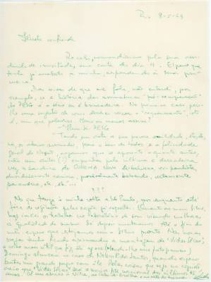Carta de Vladimir Herzog para Jean-Claude Bernardet, 8 maio 1963